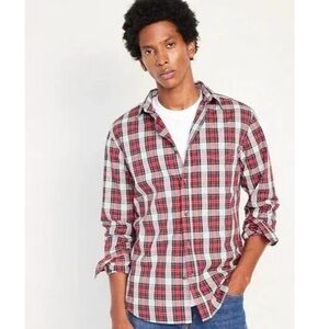 Old Navy Men's Red Plaid Shirt xl